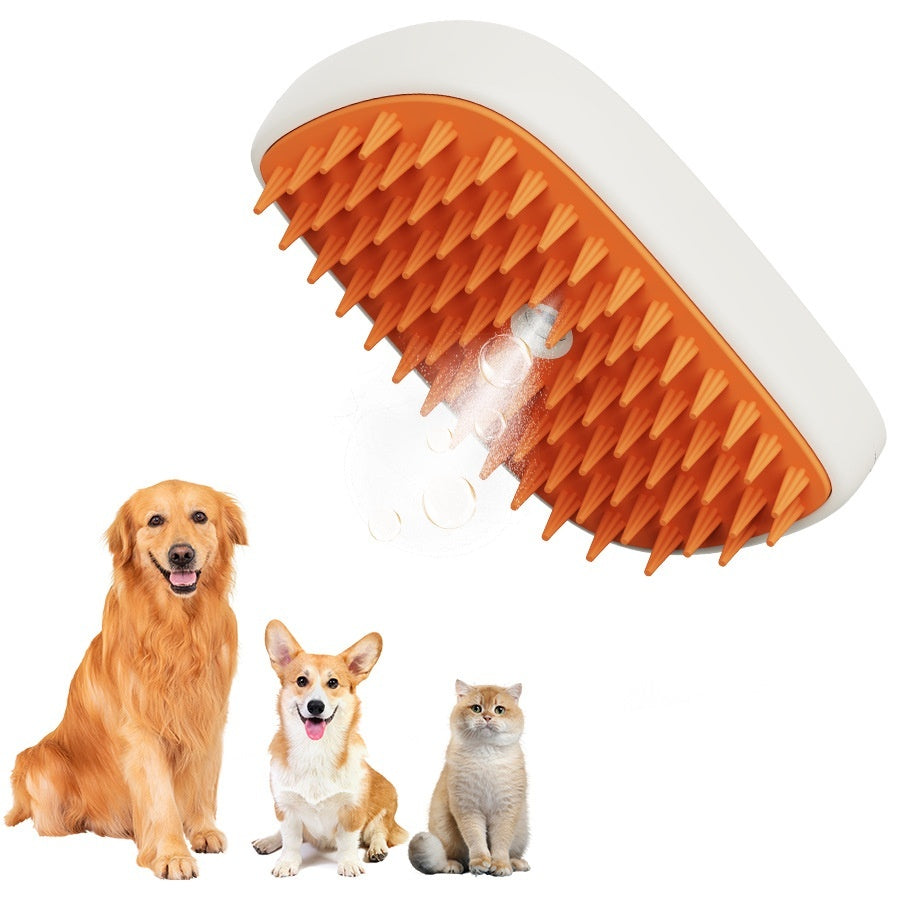 USB Rechargeable Steamy Pet Grooming Brush – Massage and Care