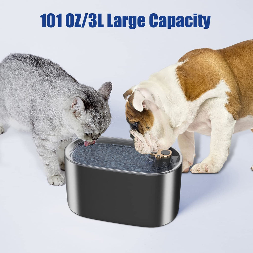 3L Automatic Pet Water Fountain for Cats and Dogs – Ultra-Quiet Dispenser with Filter and LED Light