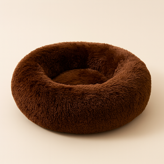 Lit Rond en Peluche Lavable pour Animaux – Nid Douillet pour Chats et Chiens avec Poignées Pratiques - Mino Paws