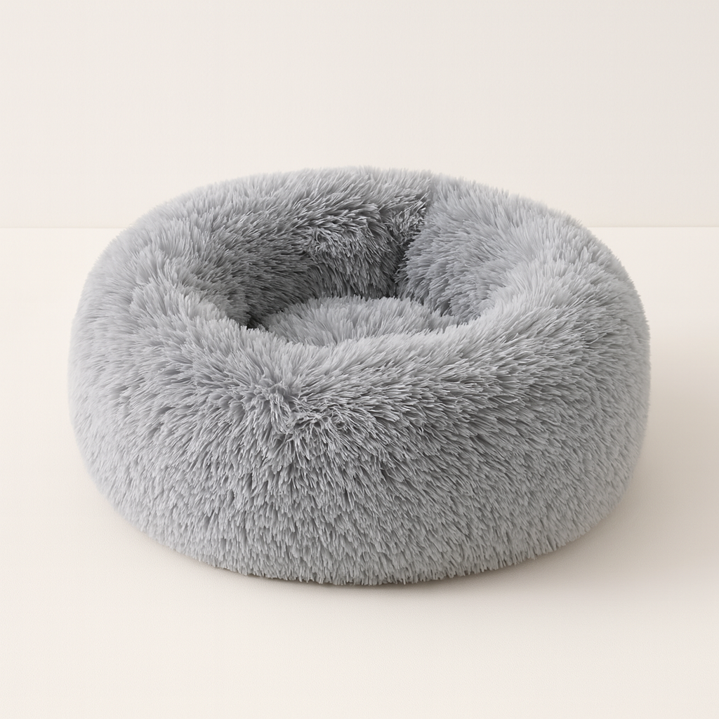 Lit Rond en Peluche Lavable pour Animaux – Nid Douillet pour Chats et Chiens avec Poignées Pratiques - Mino Paws