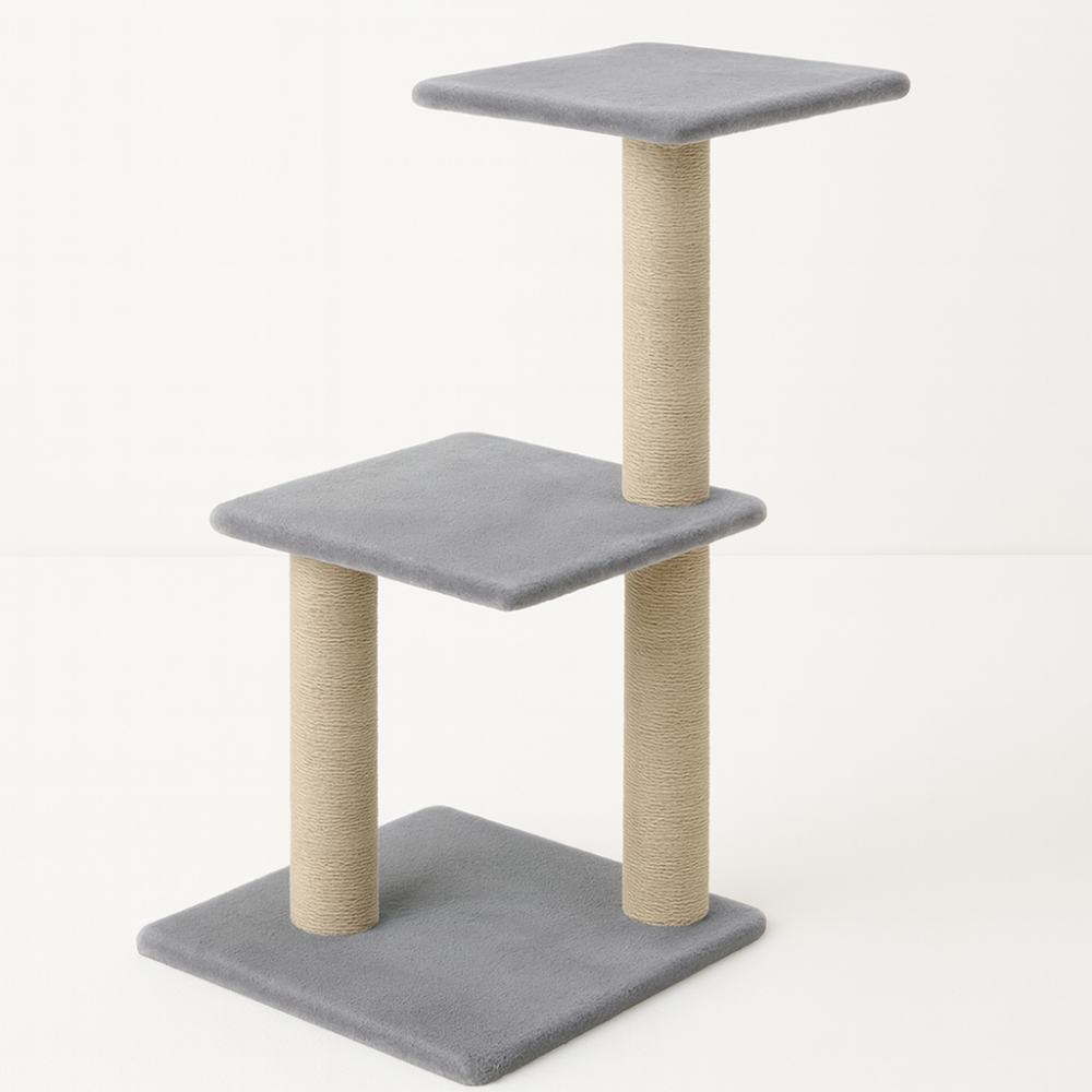 Multi-Level Cat Tree 80 cm – Stable Scratching Posts and Platforms for 1 to 2 Indoor Cats