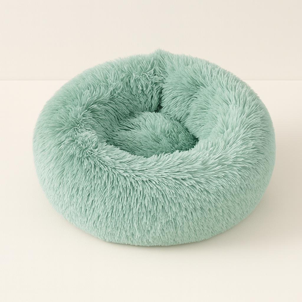 Lit Rond en Peluche Lavable pour Animaux – Nid Douillet pour Chats et Chiens avec Poignées Pratiques - Mino Paws