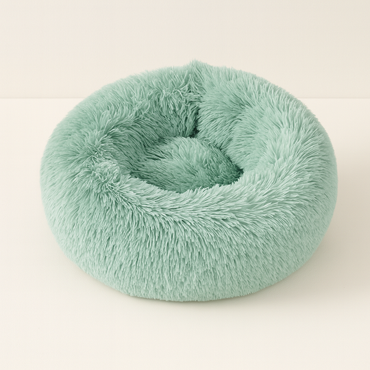 Lit Rond en Peluche Lavable pour Animaux – Nid Douillet pour Chats et Chiens avec Poignées Pratiques - Mino Paws
