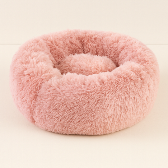 Lit Rond en Peluche Lavable pour Animaux – Nid Douillet pour Chats et Chiens avec Poignées Pratiques - Mino Paws